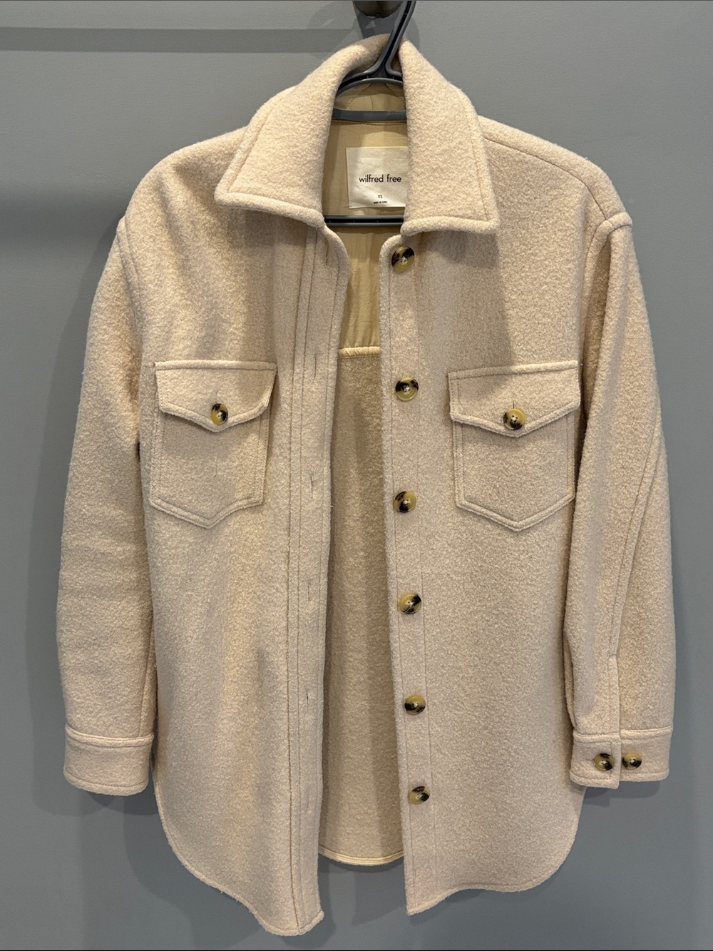 Wilfred Free Cream Ganna Textured Button-Up Jacket